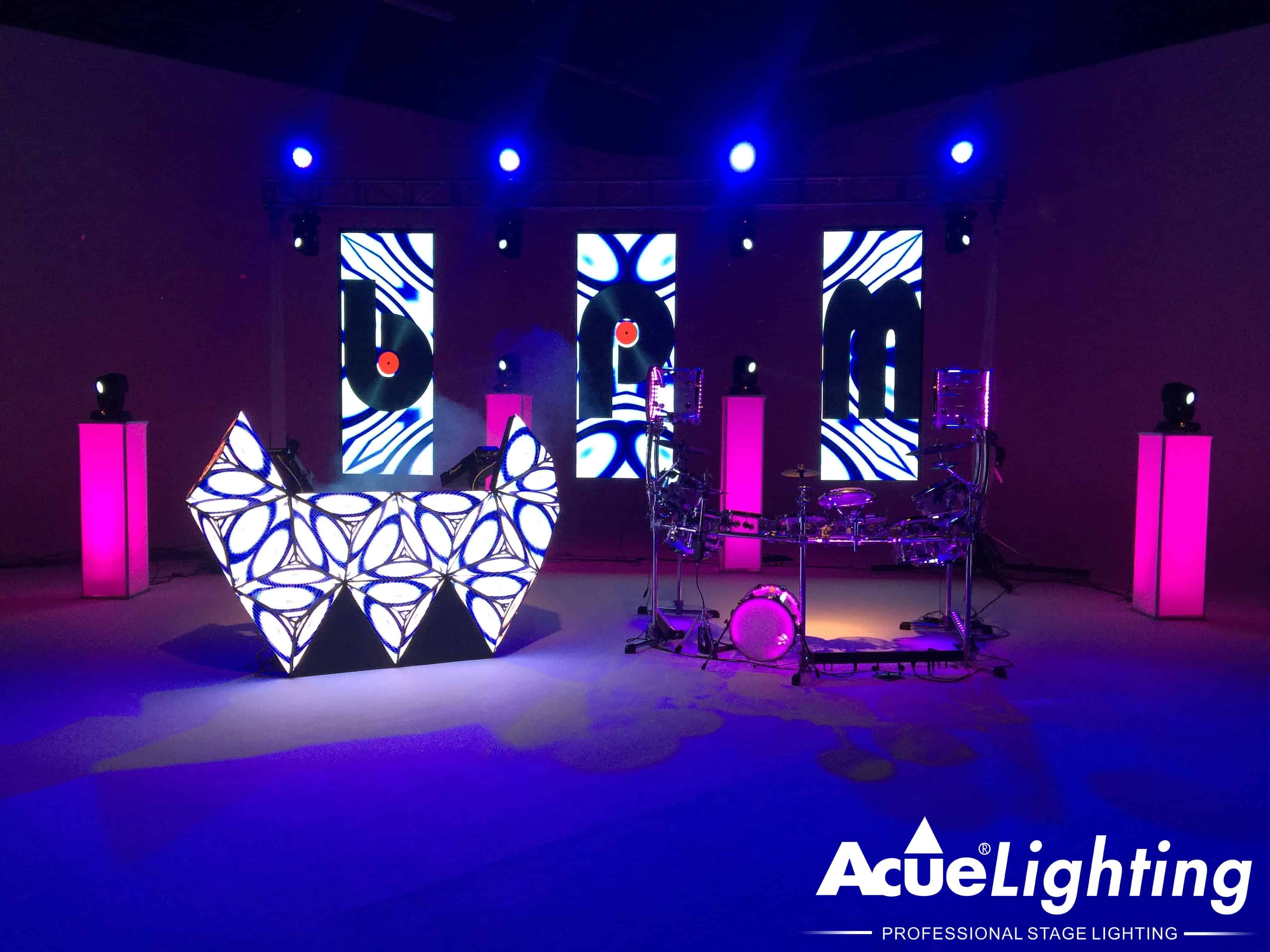 Acue stage lighting installation — beam moving head sharpy style supplied to Chicago, IL
